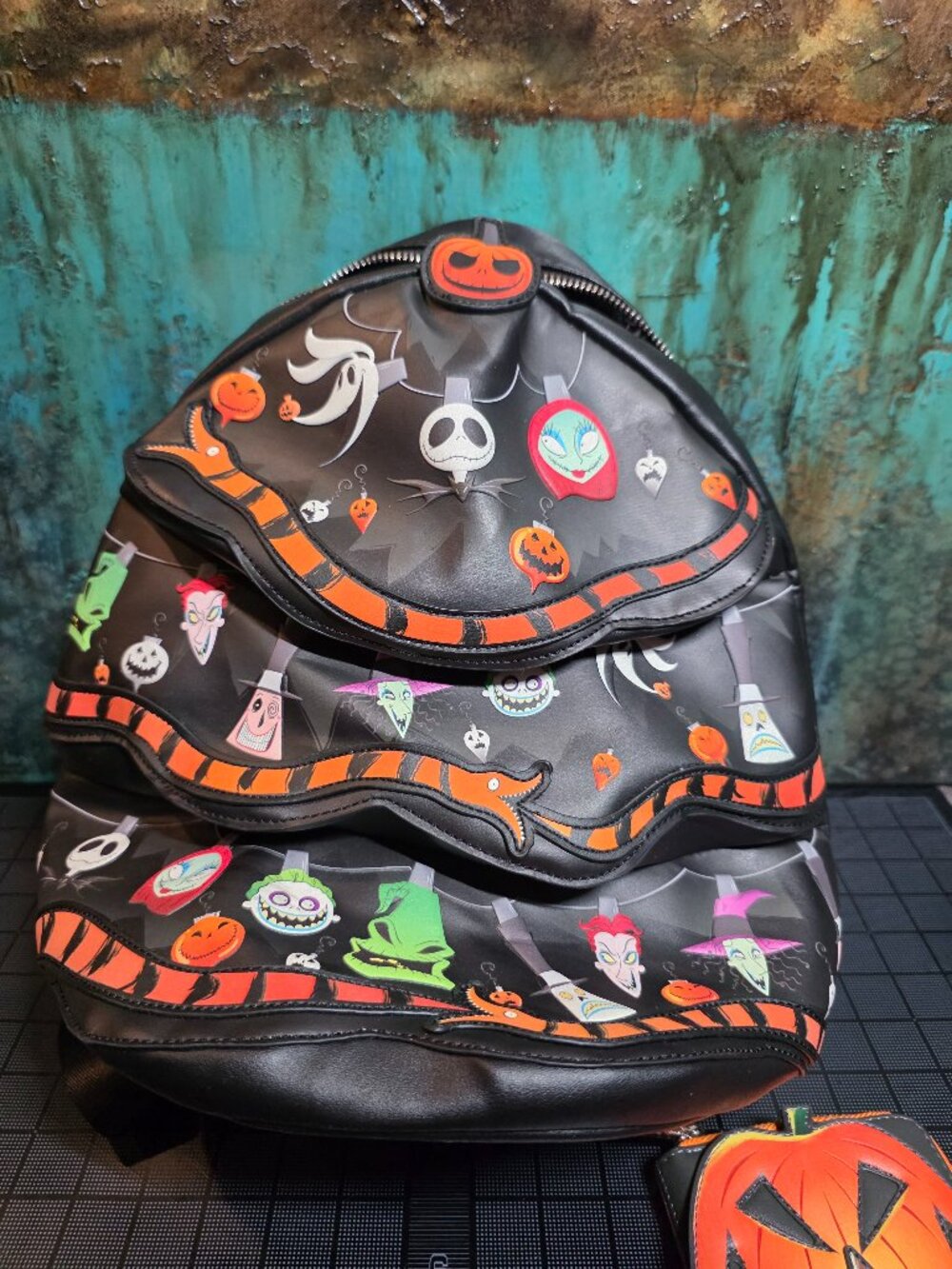 Loungefly Nightmare Before Christmas Backpack Wallet Set Jack Pumpkin NWT